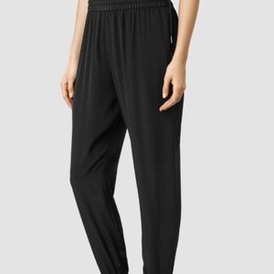 All saints Silk black joggers